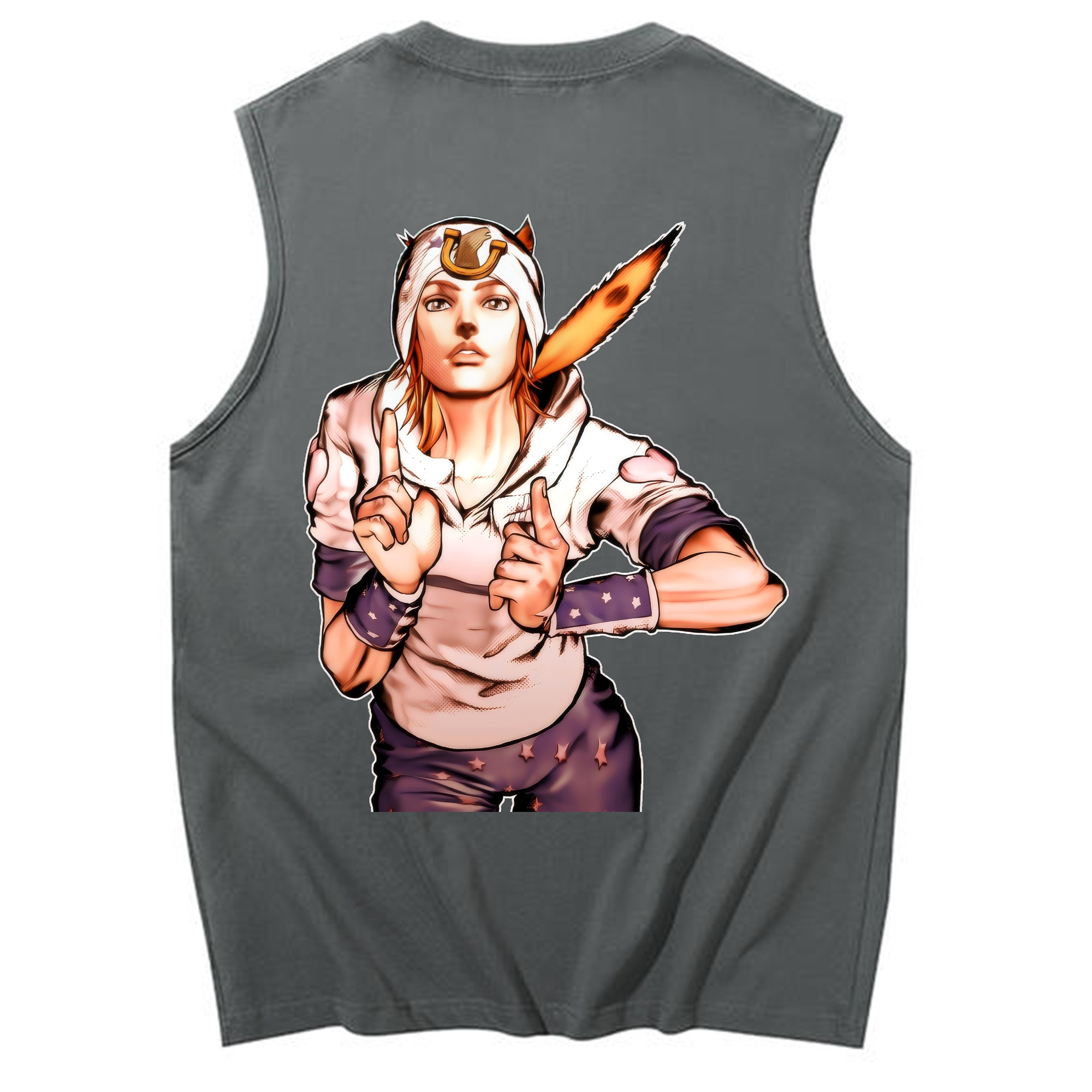 （画像用） ジョジョの奇妙な冒険 ジョナサン?ジョースター JoJo's Bizarre Adventure Jonathan Joestar コットン100％タンクトップ（背面プリント）